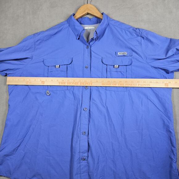 Columbia PFG Shirt Womens 3X Long Sleeve Vented Fishing Tactel Nylon Periwinkle - Picture 7 of 10